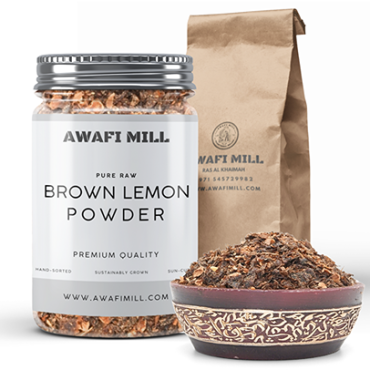 Awafi Mill BROWN LEMON POWDER Dried Lemon Peel Powder 100gm